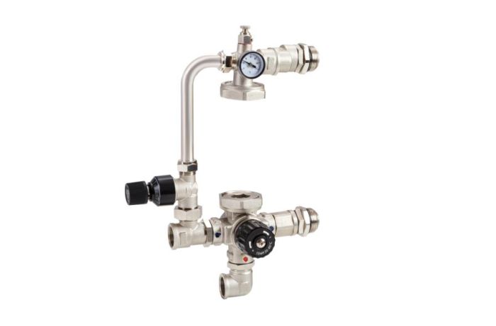 Змішувальна насосна група з термостатичним клапаном та байпасом MAREK