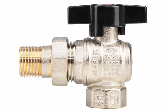 Кран кульовий з напівзгоном MAREK кутовий  ЗВ