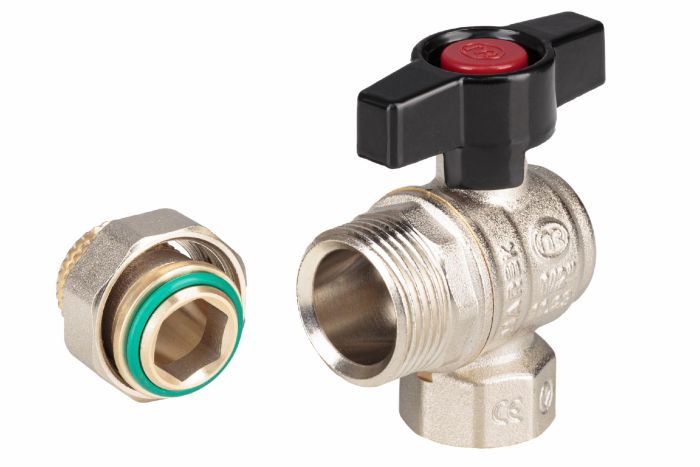 Кран кульовий з напівзгоном MAREK кутовий  ЗВ